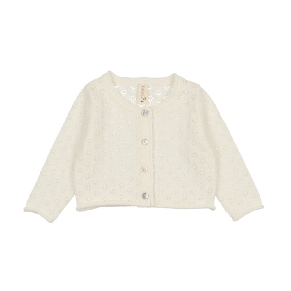 Elegant Cream Button-Up Kids Cardigan